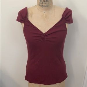 Reformation Off the Shoulder Wide Neck Ribbed Tee